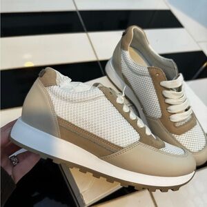 PESERICO NEW SNEAKERS Stylish Beige and White Women's Sneakers